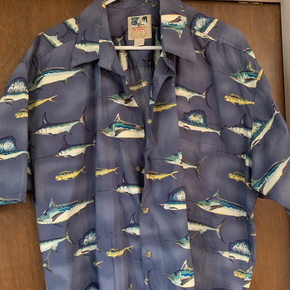 Men's Hawaiian Shirt KAHALA John Severson Vintage - Swordfish, Marlins XL